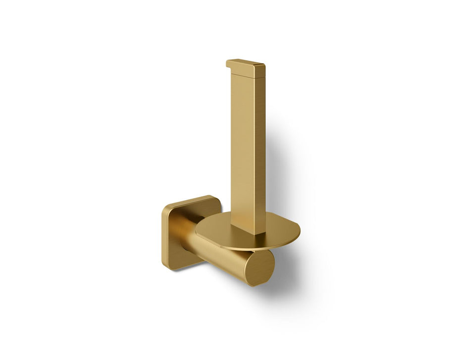KOHLER K-23527 Parallel Vertical toilet paper holder, vibrant brushed moderne brass