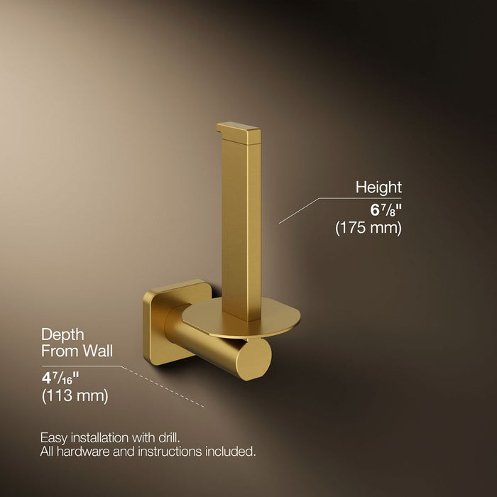 KOHLER K-23527 Parallel Vertical toilet paper holder, vibrant brushed moderne brass - view 5