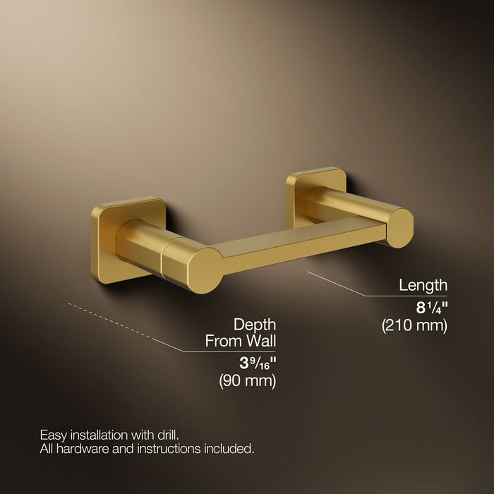 KOHLER K-23528 Parallel Pivoting toilet paper holder, vibrant brushed moderne brass - view 5