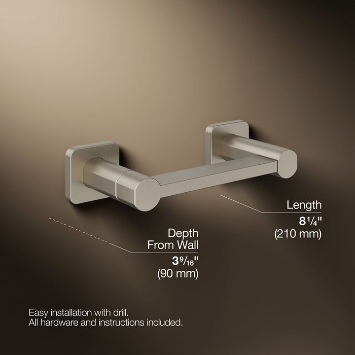 KOHLER K-23528 Parallel Pivoting toilet paper holder, vibrant brushed nickel - view 5