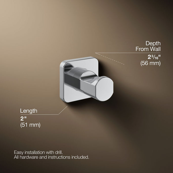 KOHLER K-23529 Parallel Robe hook, polished chrome - view 4