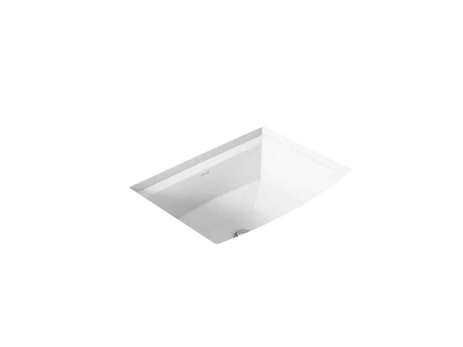 KOHLER K-2355 Archer 20" rectangular undermount bathroom sink, white