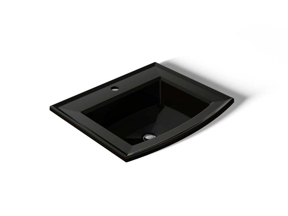 KOHLER K-2356-1 Archer 22-3/4" Rectangular Drop-in Bathroom Sink, black black