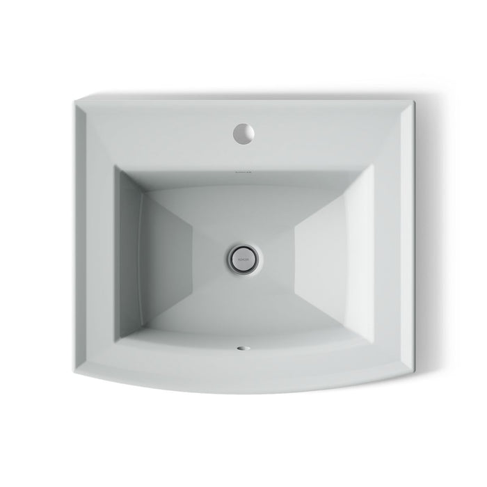 KOHLER K-2356-1 Archer 22-3/4" Rectangular Drop-in Bathroom Sink, ice grey - view 2