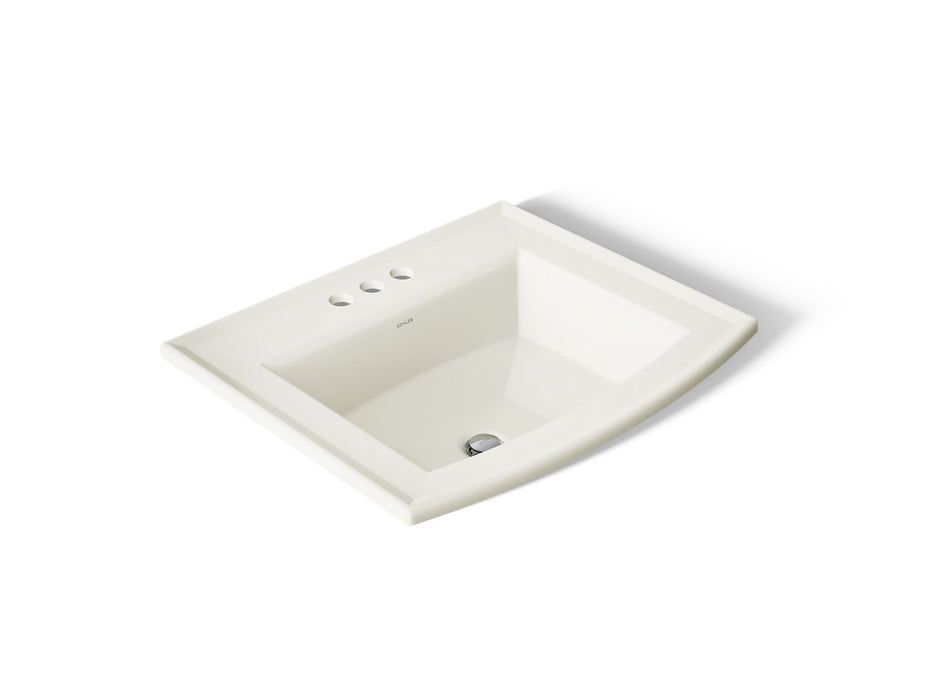 KOHLER K-2356-4 Archer 22-3/4" Rectangular Drop-in Bathroom Sink, biscuit