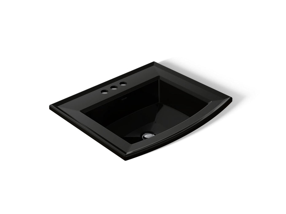 KOHLER K-2356-4 Archer 22-3/4" Rectangular Drop-in Bathroom Sink, black black