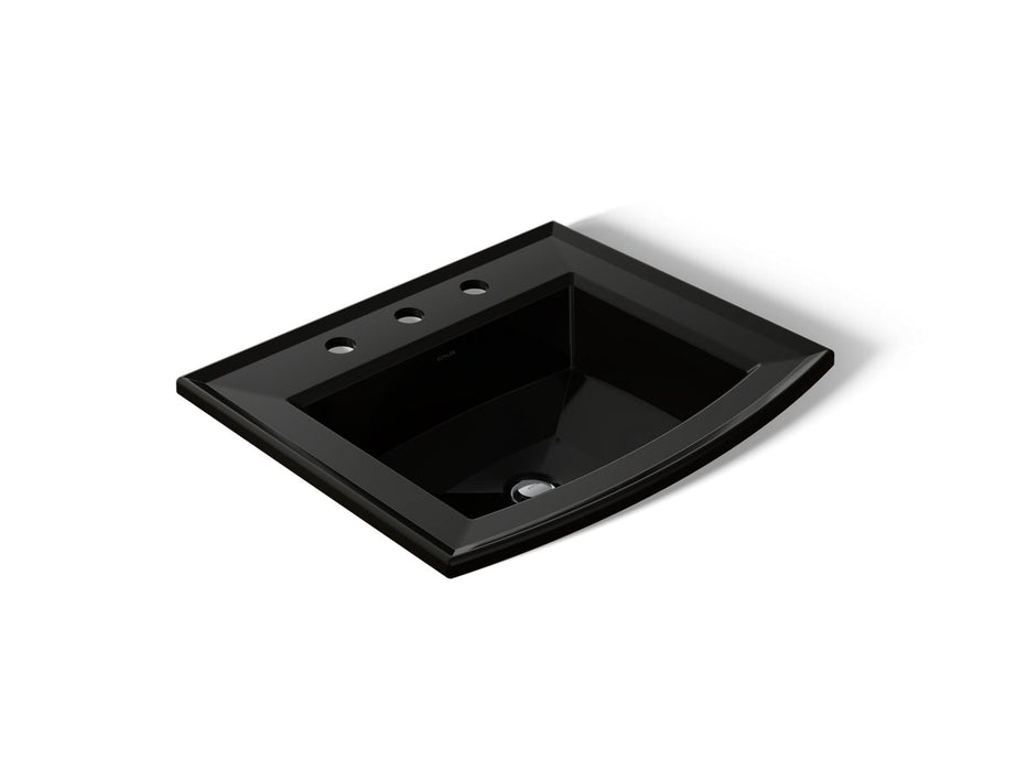 KOHLER K-2356-8 Archer 22-3/4" Rectangular Drop-in Bathroom Sink, black black