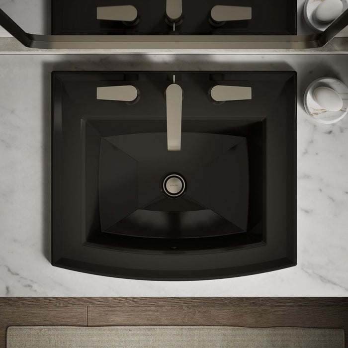 KOHLER K-2356-8 Archer 22-3/4" Rectangular Drop-in Bathroom Sink, black black - view 5