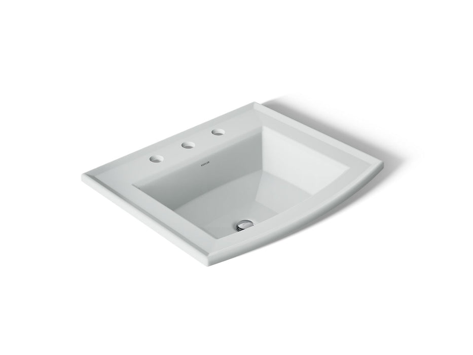 KOHLER K-2356-8 Archer 22-3/4" Rectangular Drop-in Bathroom Sink, ice grey