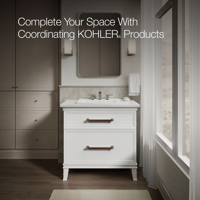 KOHLER K-2356-8 Archer 22-3/4" Rectangular Drop-in Bathroom Sink, white - view 5