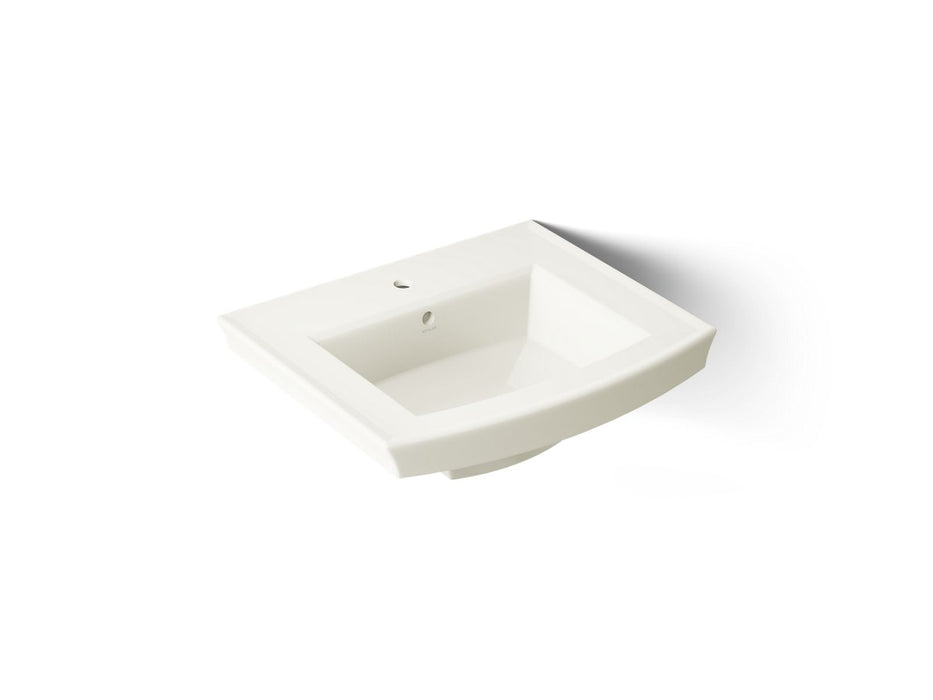 KOHLER K-2358-1 Archer 24" Rectangular Pedestal Bathroom Sink, biscuit