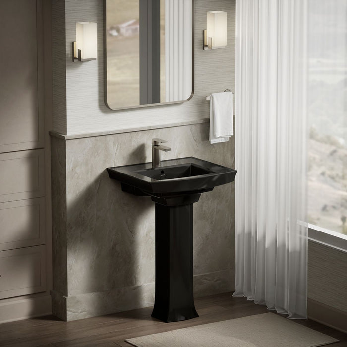 KOHLER K-2358-1 Archer 24" Rectangular Pedestal Bathroom Sink, black black - view 4