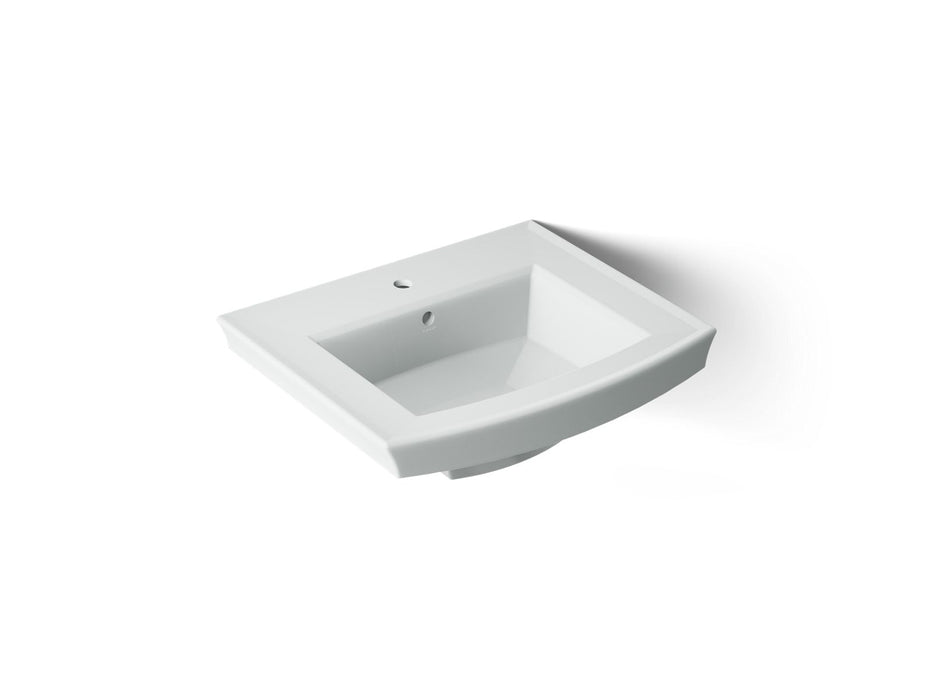 KOHLER K-2358-1 Archer 24" Rectangular Pedestal Bathroom Sink, ice grey