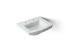 KOHLER K-2358-8 Archer 24" Rectangular Pedestal Bathroom Sink, ice grey