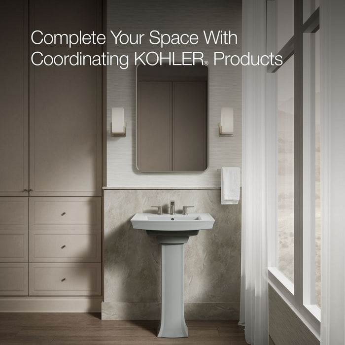 KOHLER K-2358-8 Archer 24" Rectangular Pedestal Bathroom Sink, ice grey - view 5