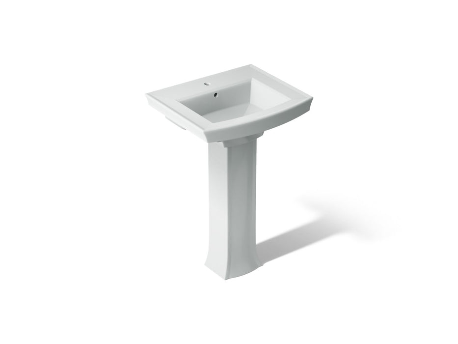 KOHLER K-2359-1 Archer 24" Rectangular Pedestal Bathroom Sink, Ice Grey - 3/4 view of product