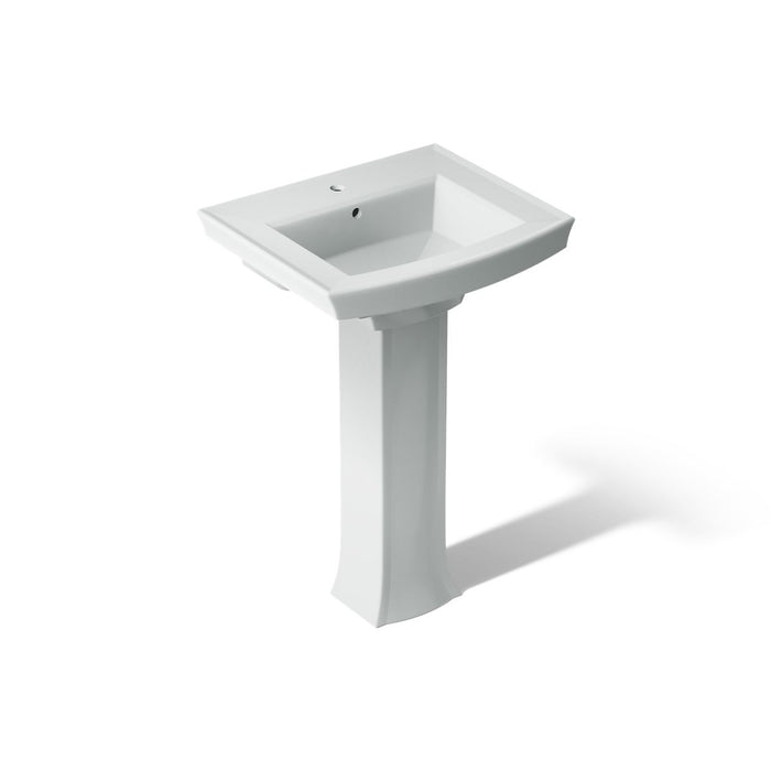 KOHLER K-2359-1 Archer 24" Rectangular Pedestal Bathroom Sink, Ice Grey - 3/4 view of product