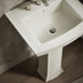 KOHLER K-2359-8 Archer 24" Rectangular Pedestal Bathroom Sink, Biscuit - Shows close up detail of product in room