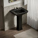 KOHLER K-2359-8 Archer 24" Rectangular Pedestal Bathroom Sink, Black Black - image focused on single product story