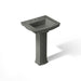 KOHLER K-2359-8 Archer 24" Rectangular Pedestal Bathroom Sink, Thunder Grey - 3/4 view of product