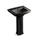 KOHLER K-2359-1 Archer Pedestal Bathroom Sink with Single Faucet Hole, black black