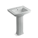 KOHLER K-2359-1 Archer Pedestal Bathroom Sink with Single Faucet Hole, ice grey