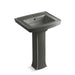 KOHLER K-2359-1 Archer Pedestal Bathroom Sink with Single Faucet Hole, thunder grey