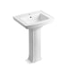 KOHLER K-2359-1 Archer Pedestal Bathroom Sink with Single Faucet Hole, white