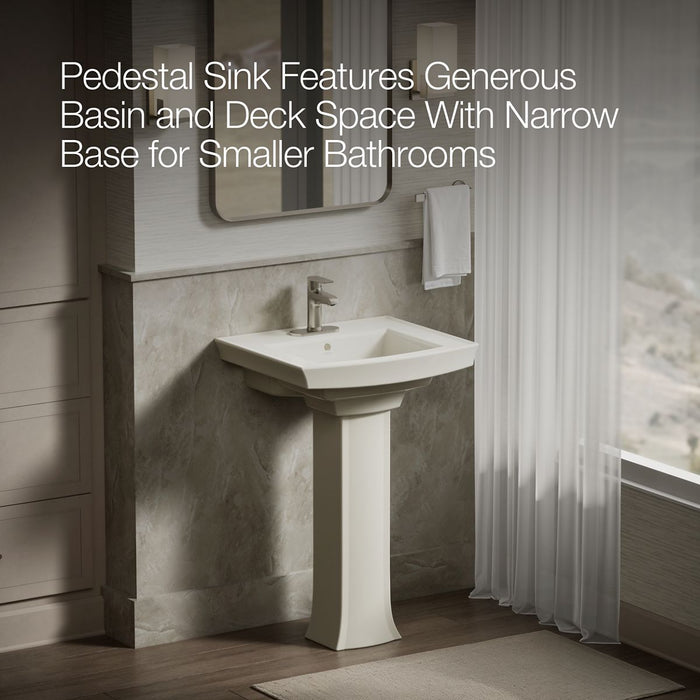 KOHLER K-2359-4 Archer Pedestal Bathroom Sink with 4" Centerset Faucet Holes, biscuit - view 4