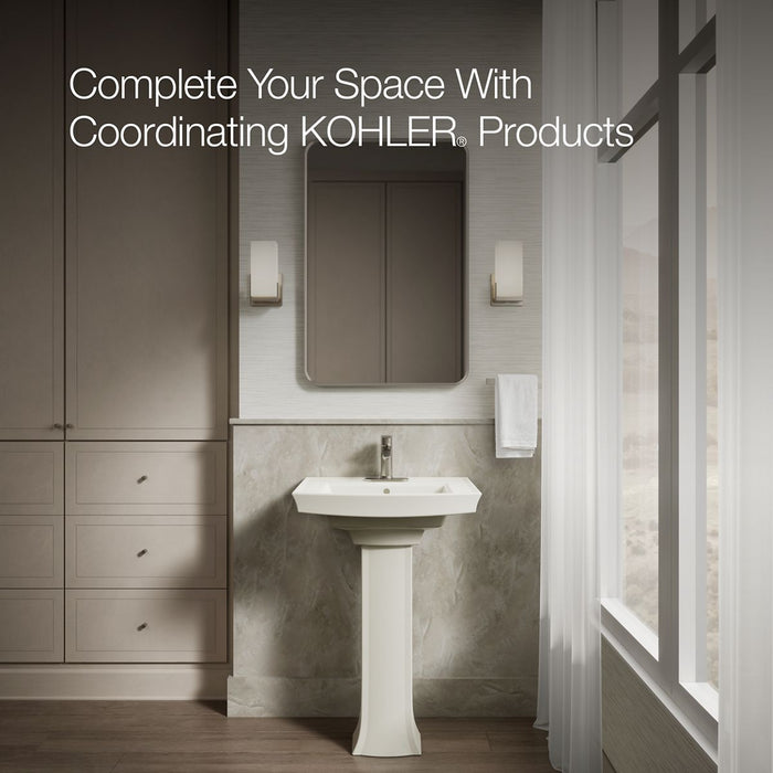 KOHLER K-2359-4 Archer Pedestal Bathroom Sink with 4" Centerset Faucet Holes, biscuit - view 5