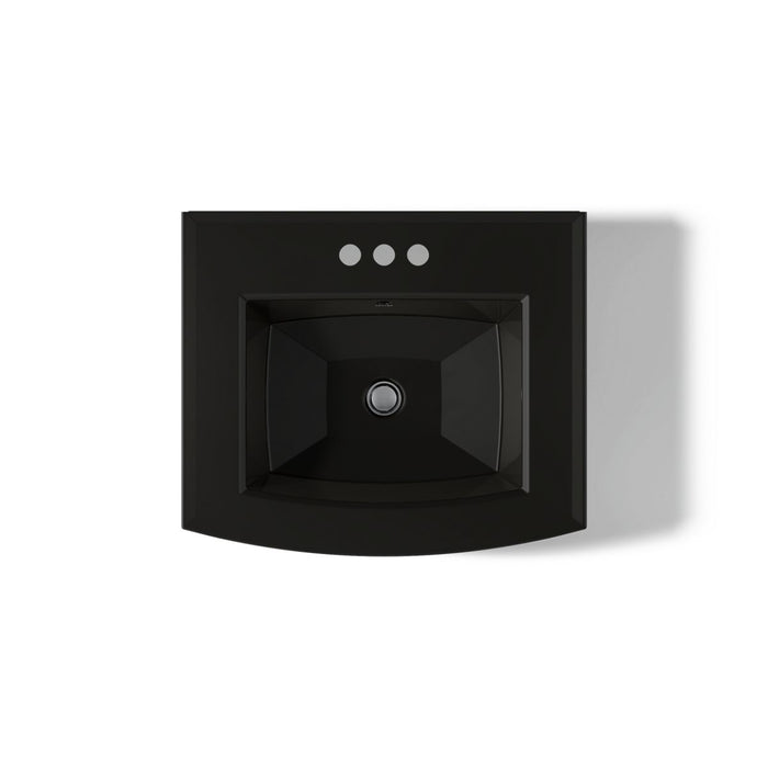 KOHLER K-2359-4 Archer Pedestal Bathroom Sink with 4" Centerset Faucet Holes, black black - view 3