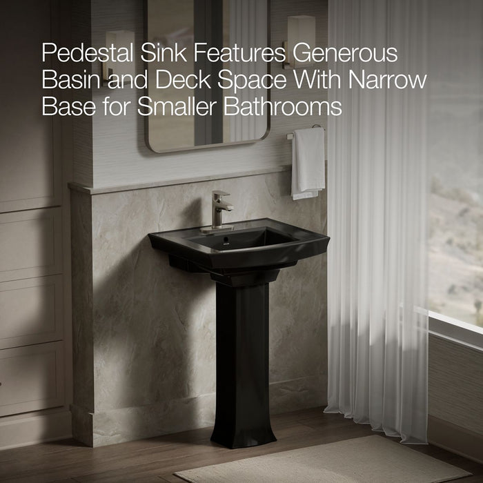 KOHLER K-2359-4 Archer Pedestal Bathroom Sink with 4" Centerset Faucet Holes, black black - view 4