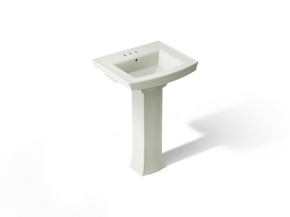 KOHLER K-2359-4 Archer Pedestal Bathroom Sink with 4" Centerset Faucet Holes, dune