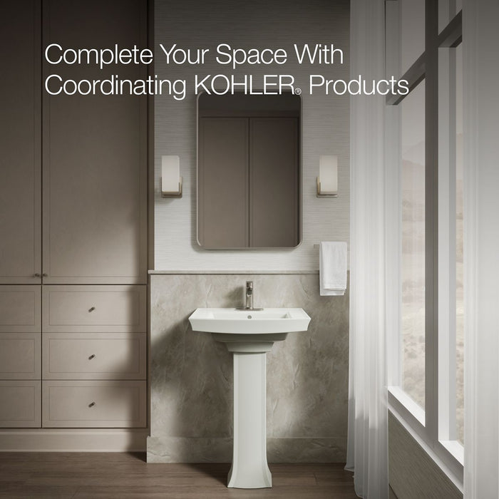 KOHLER K-2359-4 Archer Pedestal Bathroom Sink with 4" Centerset Faucet Holes, dune - view 5