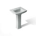 KOHLER K-2359-4 Archer Pedestal Bathroom Sink with 4" Centerset Faucet Holes, ice grey