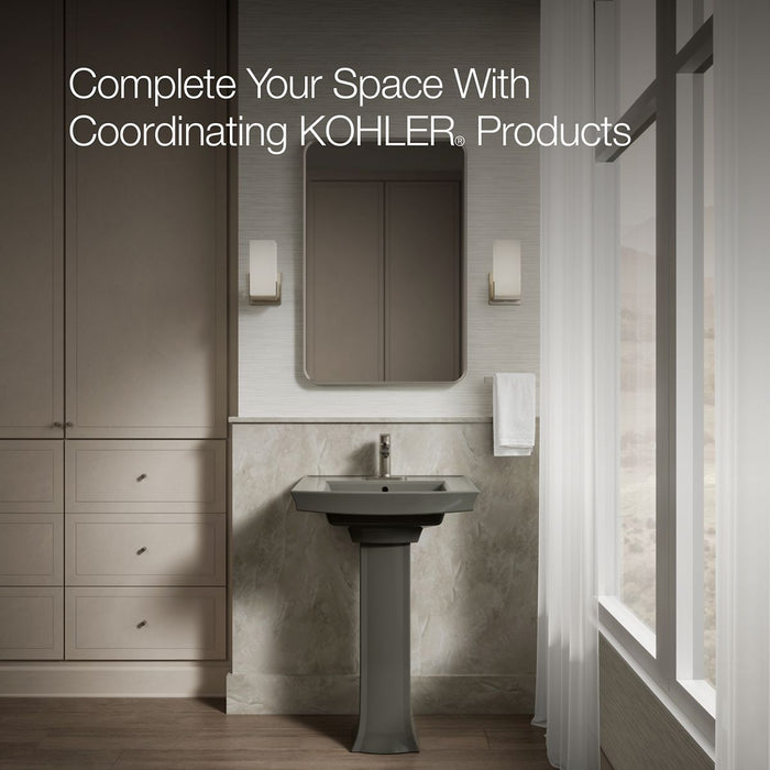 KOHLER K-2359-4 Archer Pedestal Bathroom Sink with 4" Centerset Faucet Holes