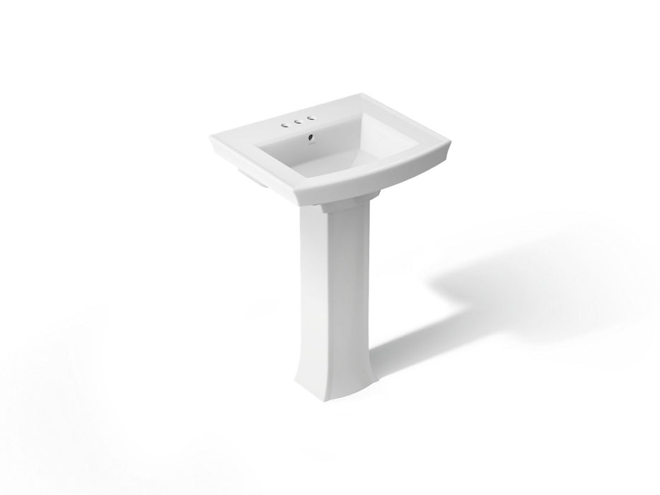 KOHLER K-2359-4 Archer Pedestal Bathroom Sink with 4" Centerset Faucet Holes