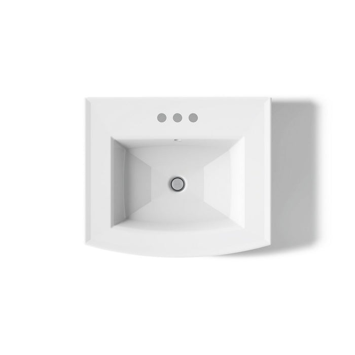 KOHLER K-2359-4 Archer Pedestal Bathroom Sink with 4" Centerset Faucet Holes