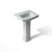 KOHLER K-2359-8 Archer Pedestal Bathroom Sink with 8" Widespread Faucet Holes, ice grey
