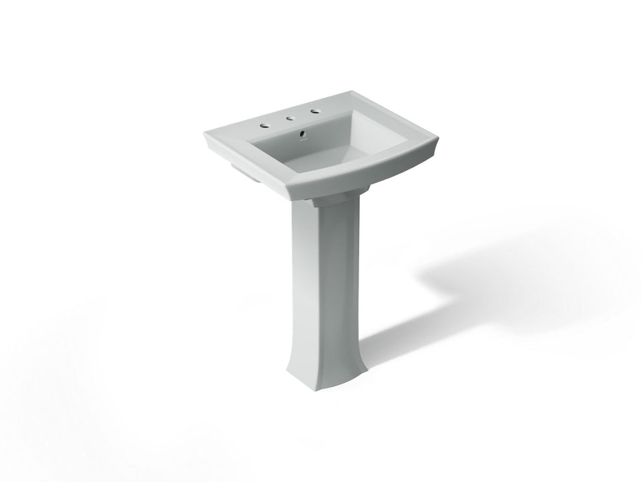 KOHLER 2359-8 Archer Pedestal bathroom sink with 8" widespread faucet holes