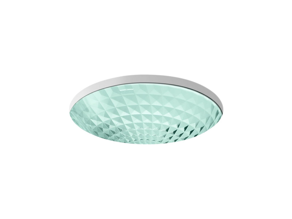 KOHLER K-2361 Kallos 16" round undermount bathroom sink, no overflow, translucent dew