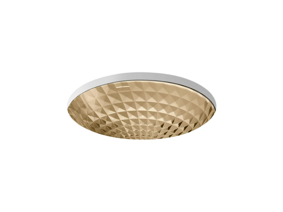 KOHLER K-2361 Kallos 16" round undermount bathroom sink, no overflow, translucent sandalwood