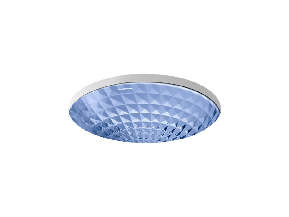 KOHLER K-2361 Kallos 16" round undermount bathroom sink, no overflow, translucent sapphire