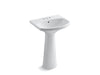 KOHLER K-2362-4 Cimarron Pedestal Sink Combination with 4" Centerset, white