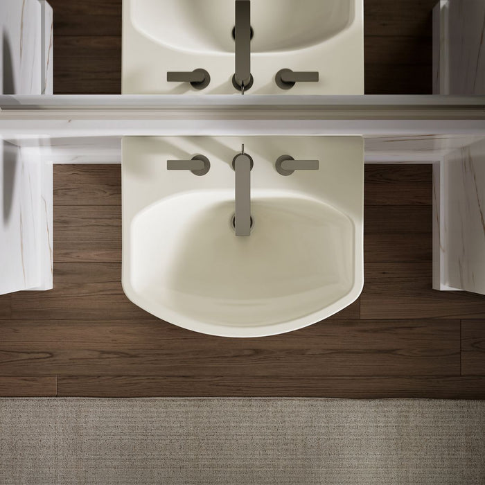 KOHLER 2362-8 Cimarron Pedestal bathroom sink with 8" widespread faucet holes