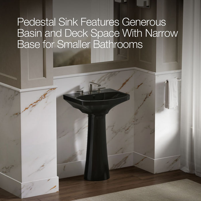KOHLER 2362-8 Cimarron Pedestal bathroom sink with 8" widespread faucet holes