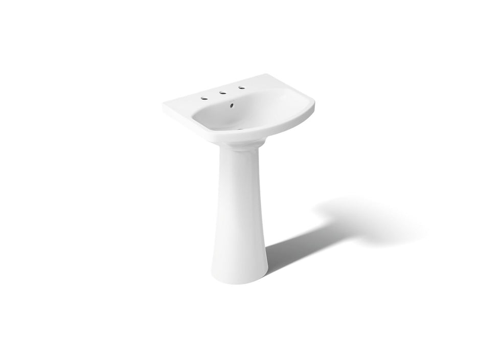 KOHLER 2362-8 Cimarron Pedestal bathroom sink with 8" widespread faucet holes