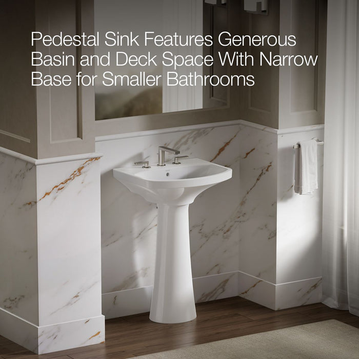 KOHLER 2362-8 Cimarron Pedestal bathroom sink with 8" widespread faucet holes