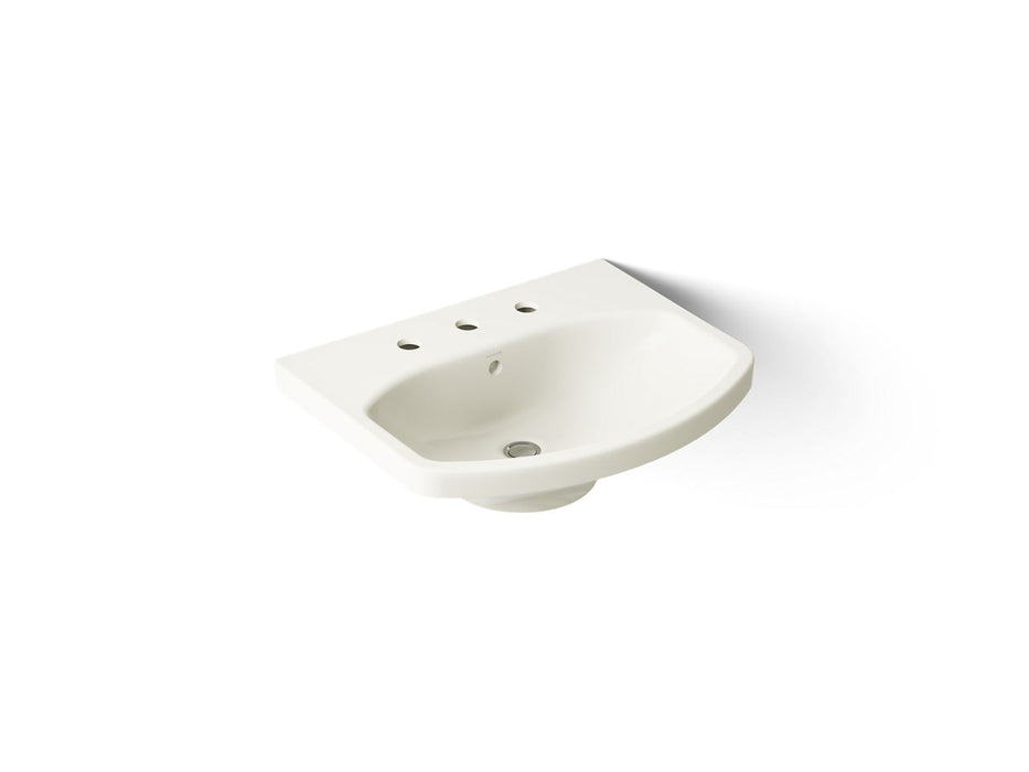 KOHLER K-2363-8 Cimarron 22-3/4" Rectangular Pedestal Bathroom Sink, biscuit