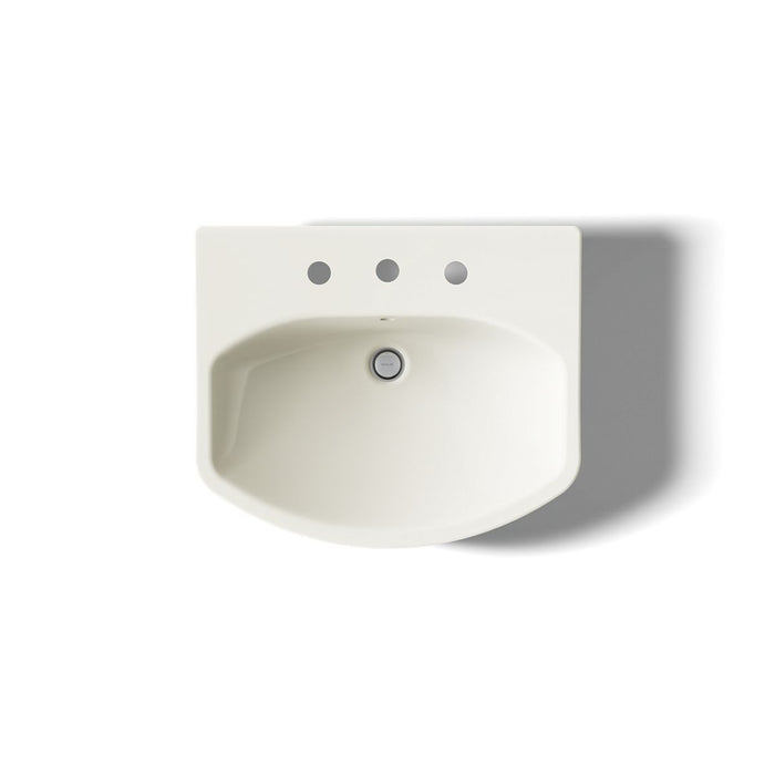 KOHLER K-2363-8 Cimarron 22-3/4" Rectangular Pedestal Bathroom Sink, biscuit - view 3